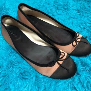 J. Crew Copper / Black Cap Toe Ballet Flats 10